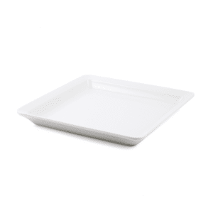 Ivory Porcelain Square Plate with Flat Bottom