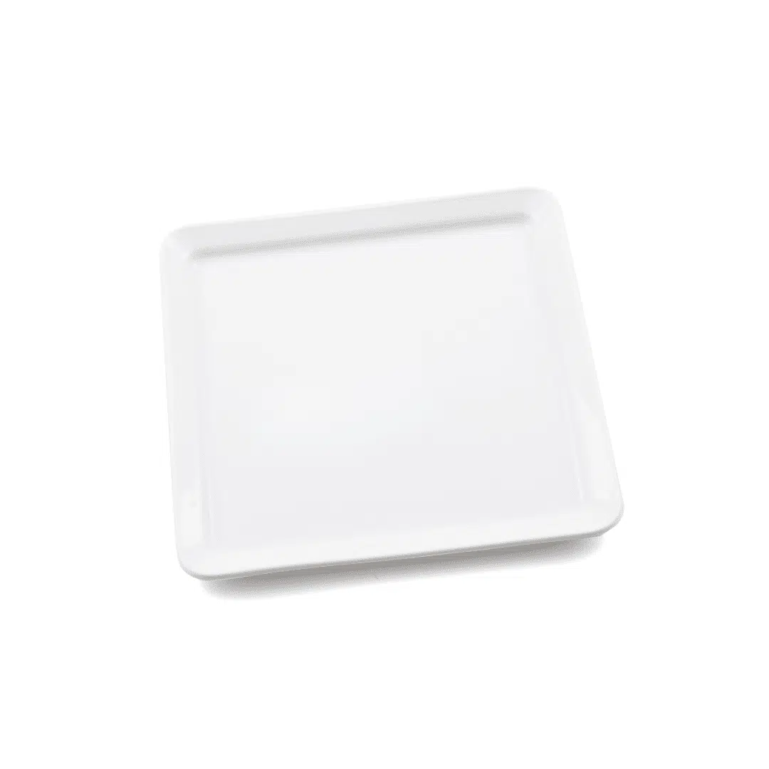 Ivory Porcelain Square Plate with Flat Bottom - Image 2