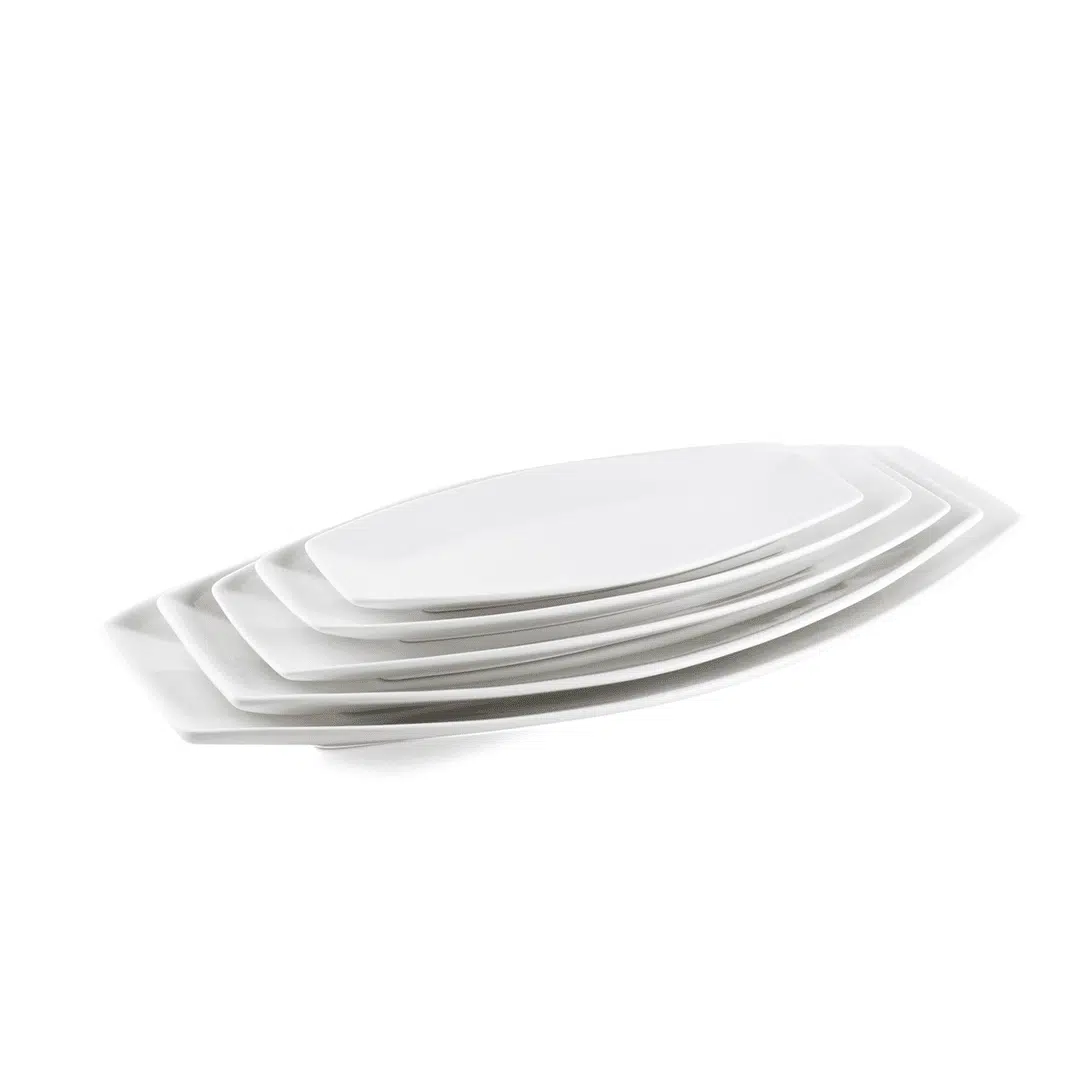 Ivory Porcelain Boat Rectangular Plate - Image 2
