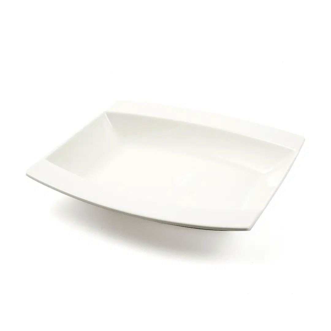 Ivory Porcelain Square Soup Plate Meena Design