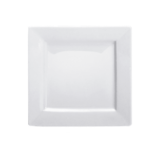 Ivory Porcelain Square Plate Double Rim