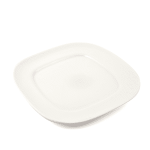 Ivory Porcelain Square Round Plate