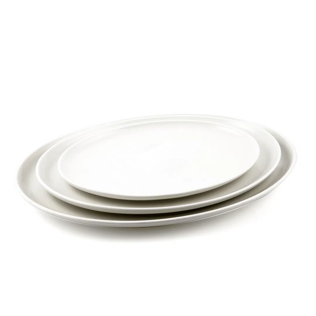 Ivory Porcelain Oval Pizza Plate - Image 2