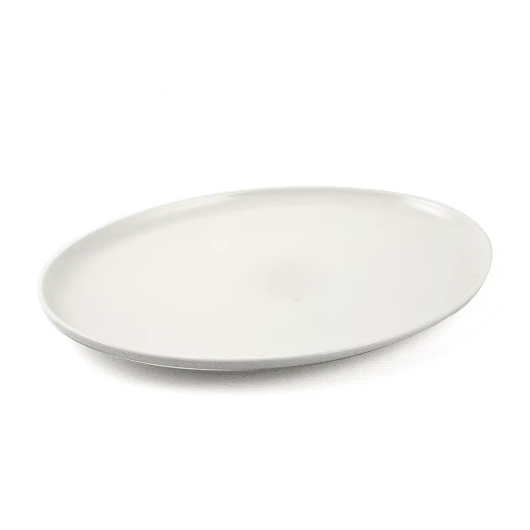 Ivory Porcelain Oval Pizza Plate