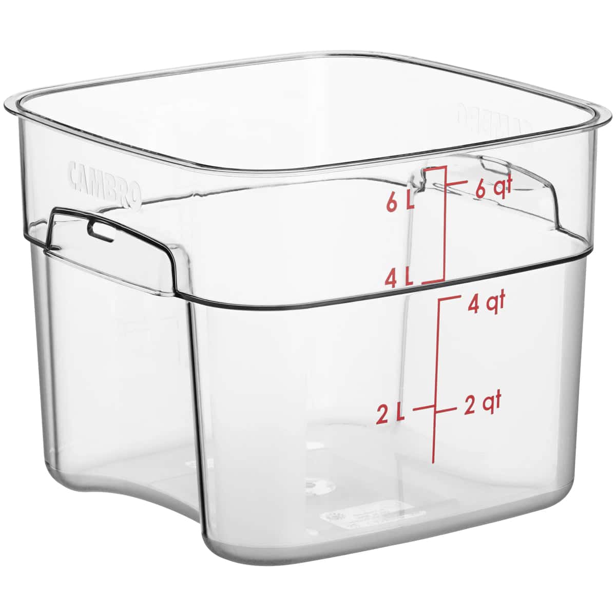 Cambro Red Square Polypropylene Food Storage Container Lid - Image 4