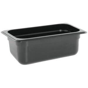 Cambro Camwear 1/4 Size Black Polycarbonate Food Pan
