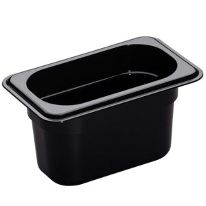 Cambro Camwear 1/9 Size Black Polycarbonate Food Pan