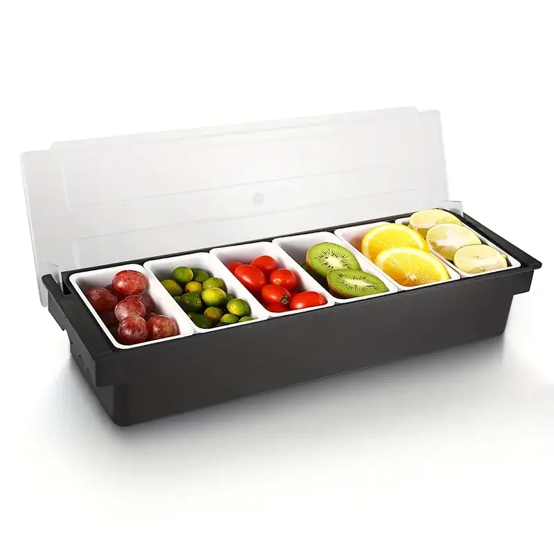 Plastic Bar Condiment Tray with 6 Partions - Image 2