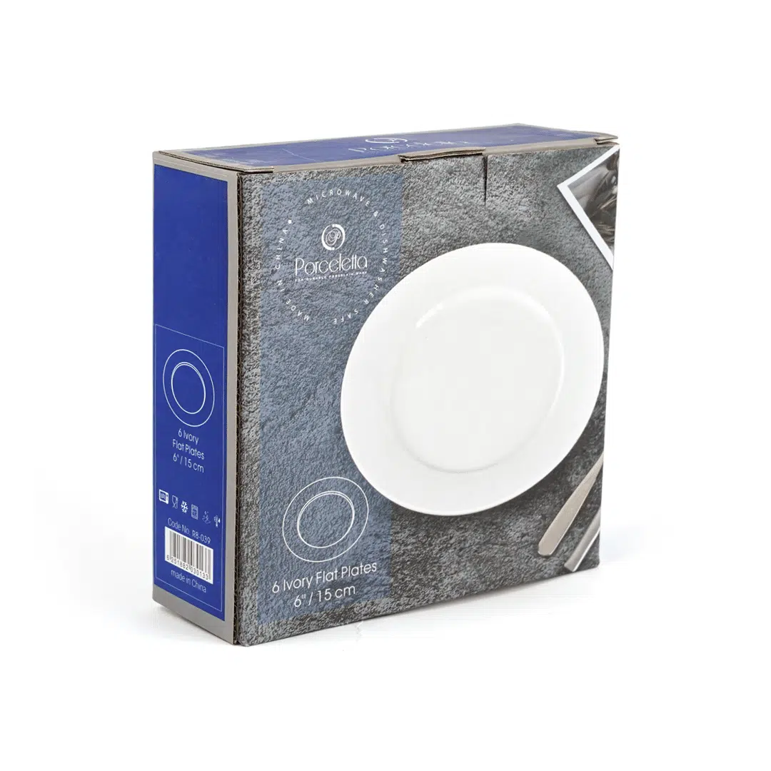 Ivory Porcelain 6 Piece Flat Plates Set - Image 2