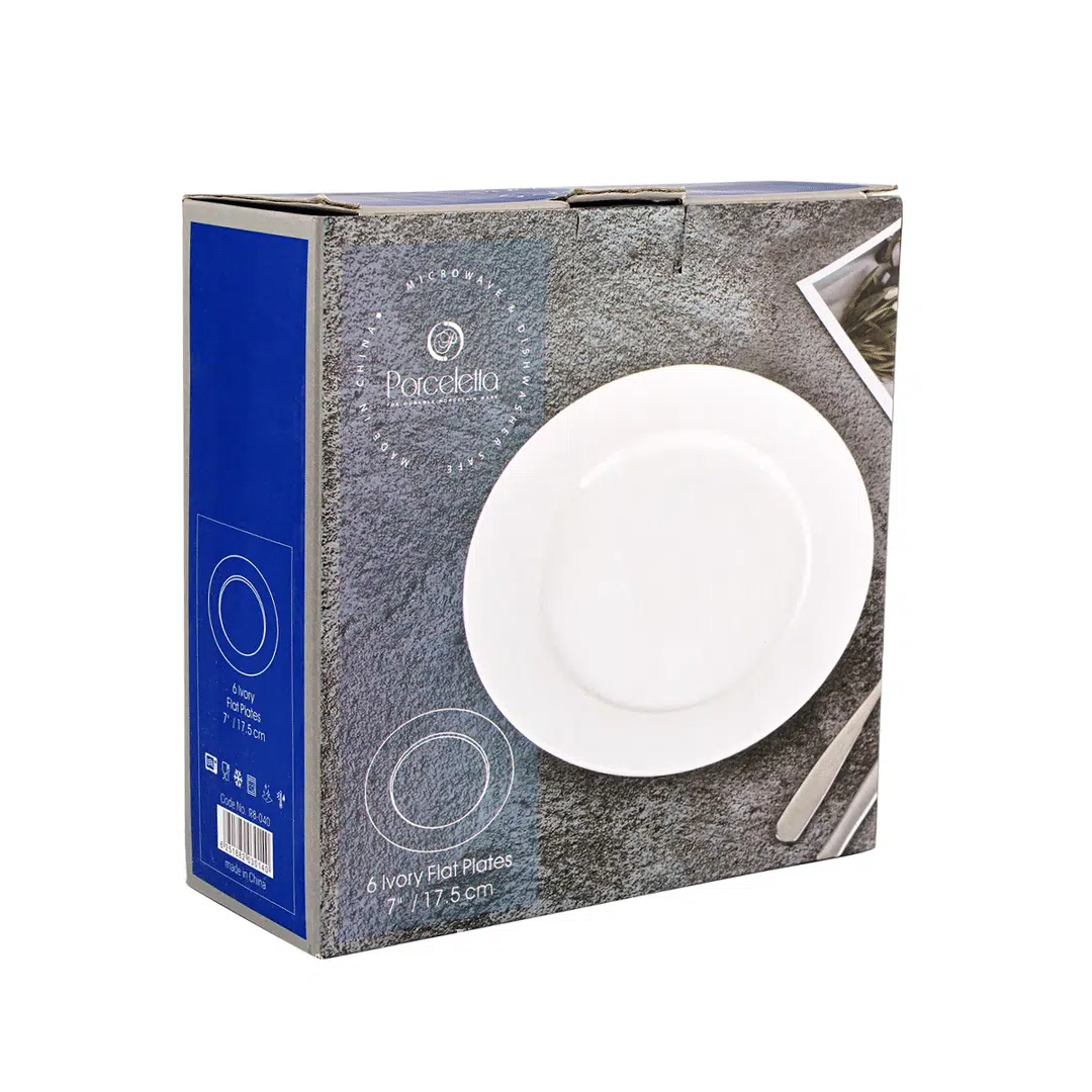 Ivory Porcelain 6 Piece Flat Plates Set - Image 4