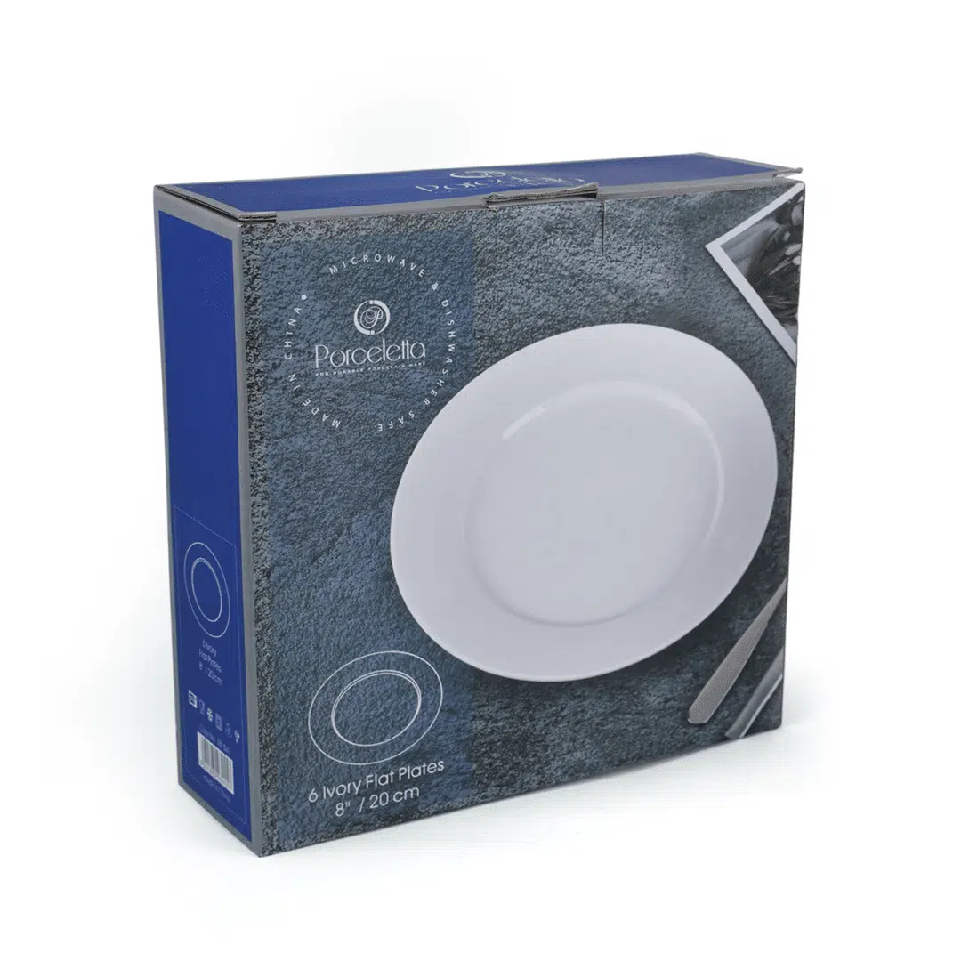 Ivory Porcelain 6 Piece Flat Plates Set - Image 3