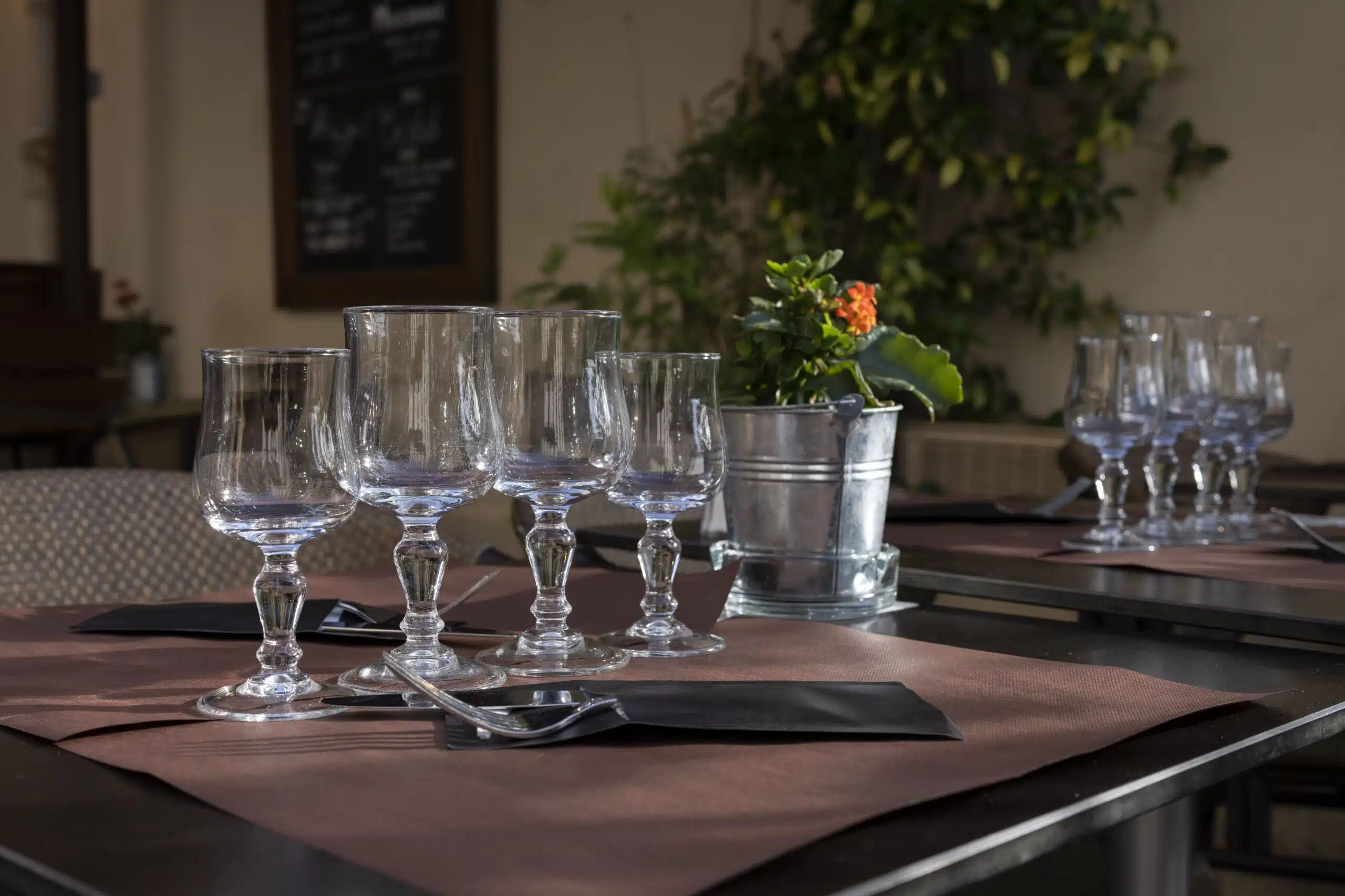 Restaurant table on terrace in Lyon Horeca Hut | How to Care for and Maintain Hotel & Restaurant Glassware (UAE 2025 Guide)