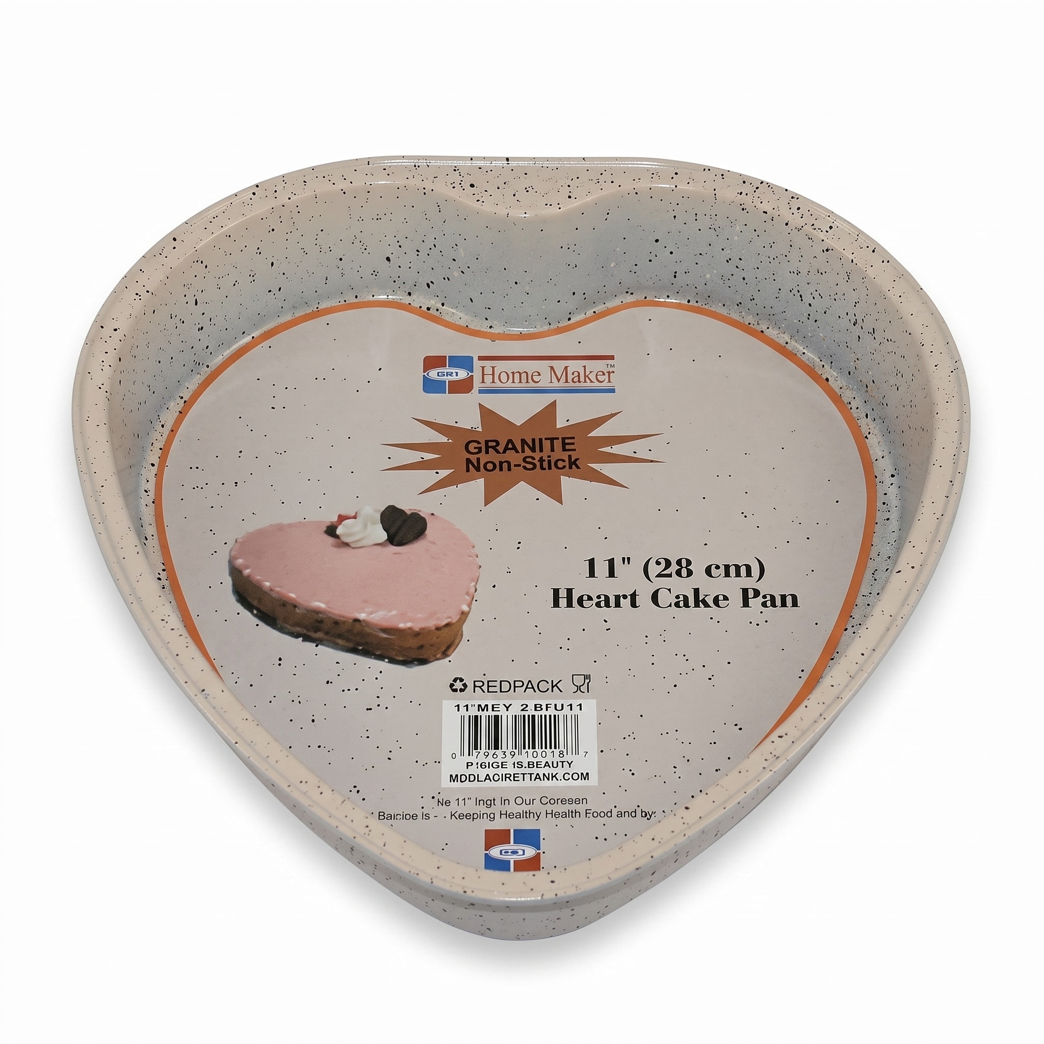 GRANITE-28CM HEART SHAPED TIN