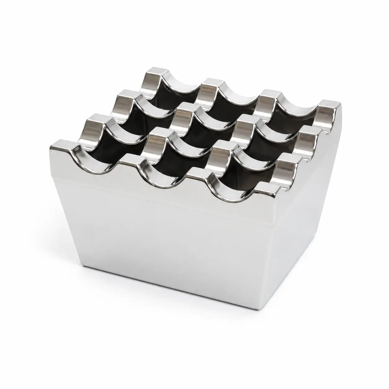 ASHTRAY SILVER COLOR 9 HOLES STAINLESS STEEL