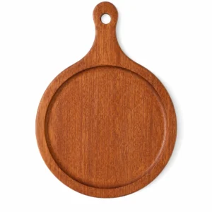 PIZZA BOARD WITH HANDLE 23CM DIAMETER WOODEN