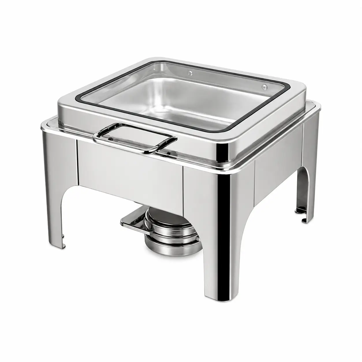 SQUARE CHAFING DISH 6 LITRE SVEA SILVER HYDRAULIC